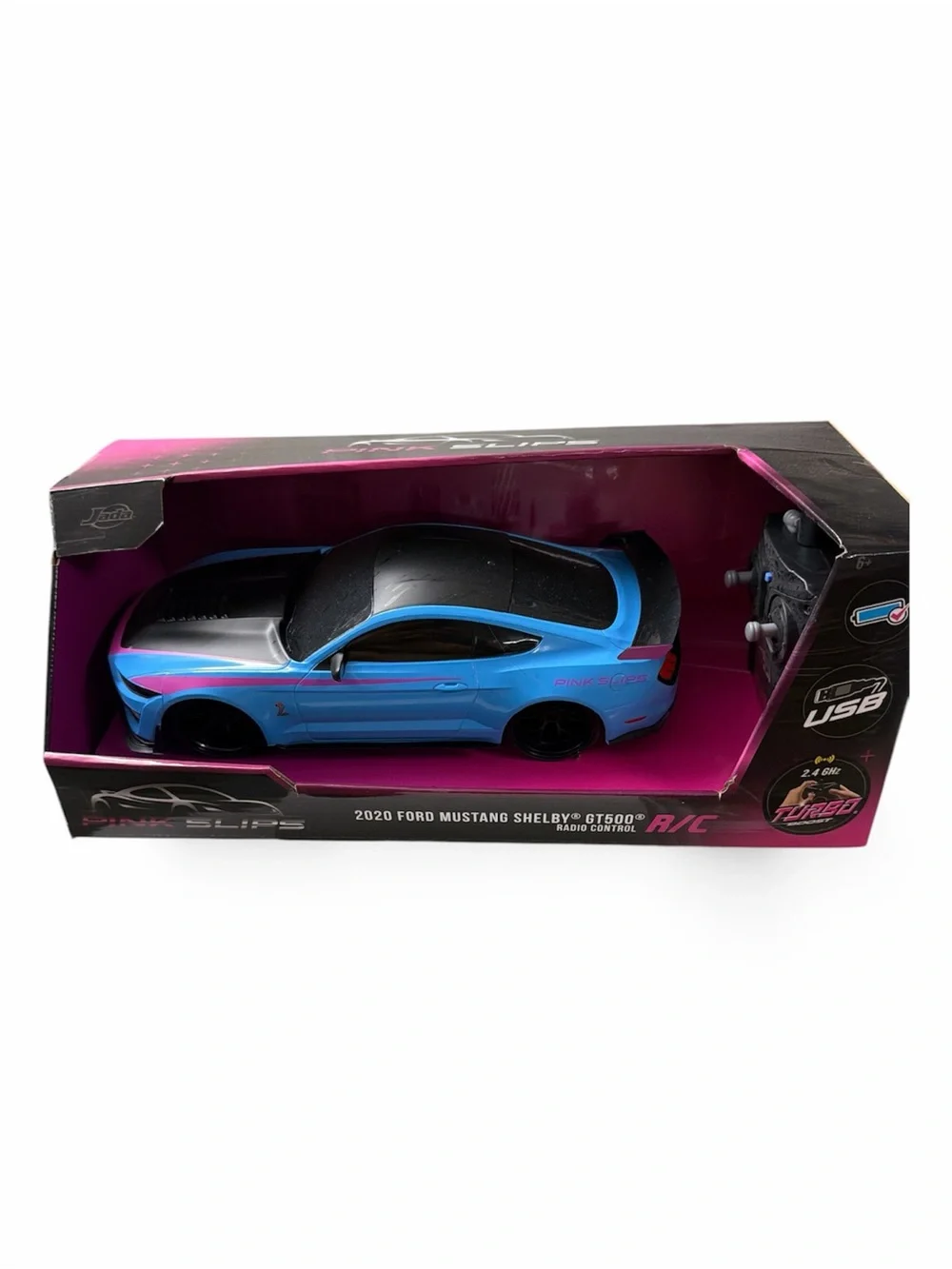 Jada Remote Control 2020 Ford Mustang Shelby GT500 - Blue with Pink Accents